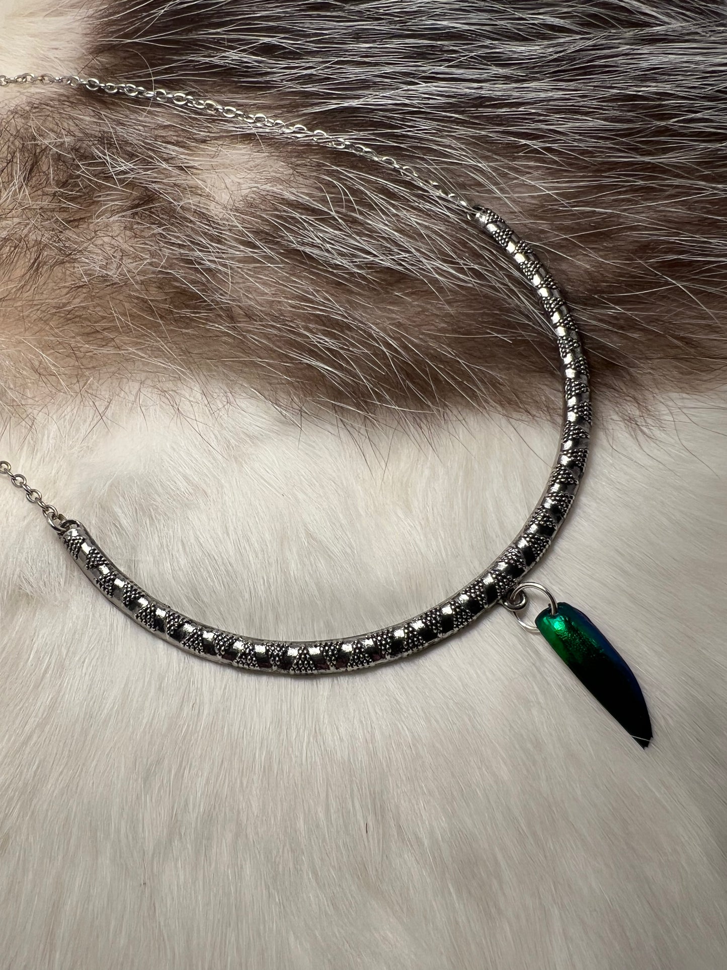 Jewel Beetle Wing Necklace