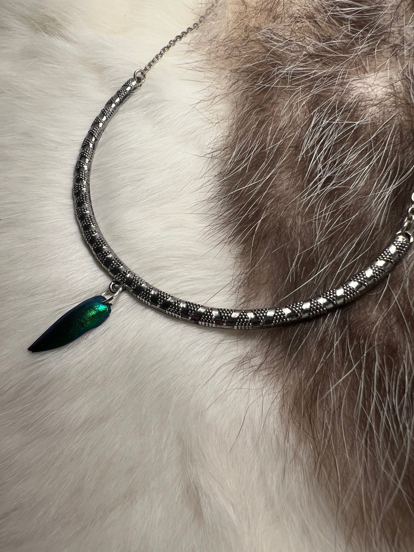 Jewel Beetle Wing Necklace