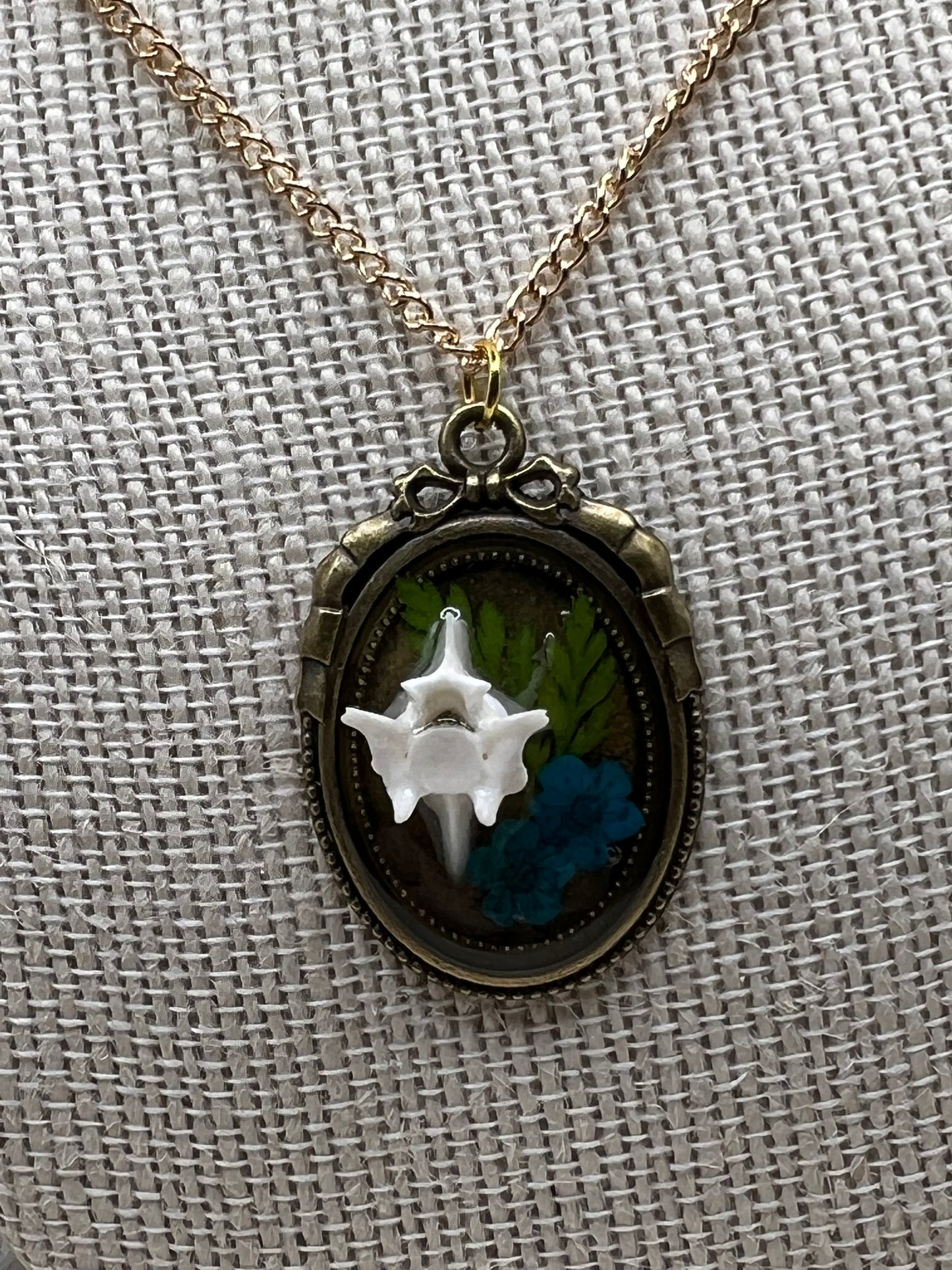 Rattlesnake Vertebrae Necklace - Brass V2