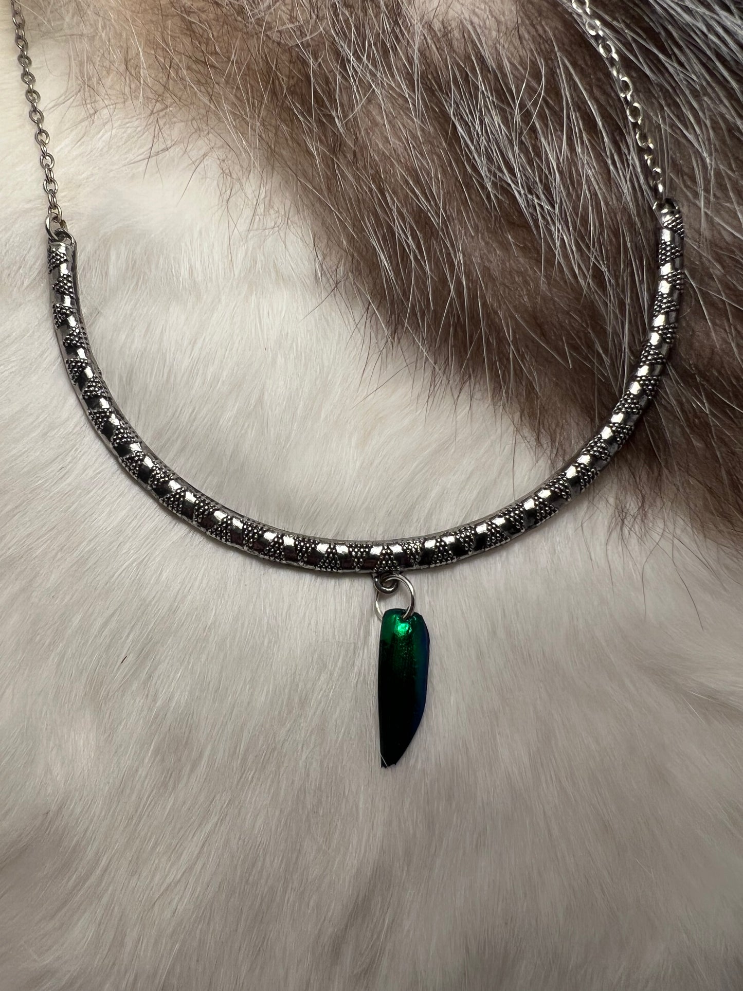 Jewel Beetle Wing Necklace